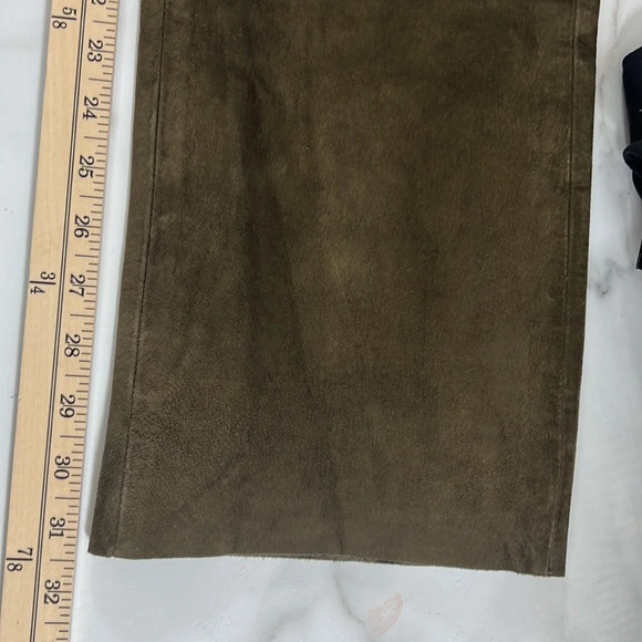 INC International Concepts Pants Womens 6 Brown Suede Genuine Leather Straight‎ - Picture 8 of 10